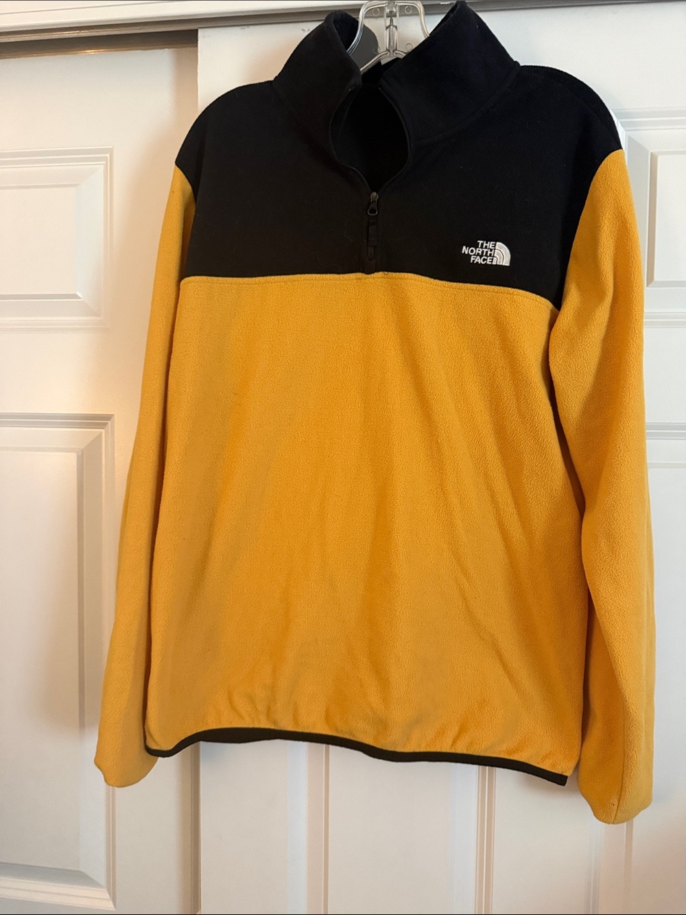 The North Face Black and Yellow Quarter-Zip Fleece Pullover
